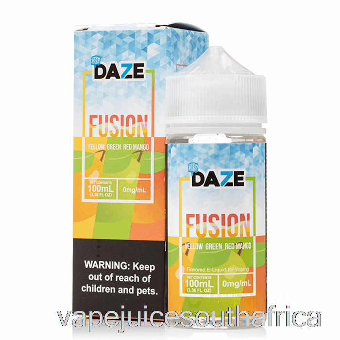 Vape Pods Iced Yellow Green Red Mango - 7 Daze Fusion - 100Ml 0Mg